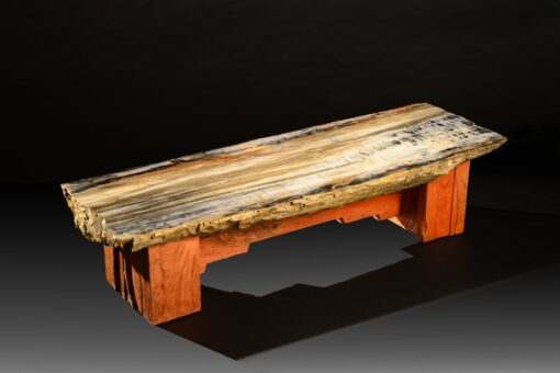 Petrified Wood Table With A Custom Mesquite Base