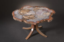 Remarkably bright and colorful petrified wood specimen with vibrant natural patterns, perfect for luxury home decor